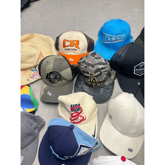 Huge Hat Lot 25 Nike Patagonia Levis MLB NFL NBA Snapback Trucker Visor Bundle - Picture 6 of 6